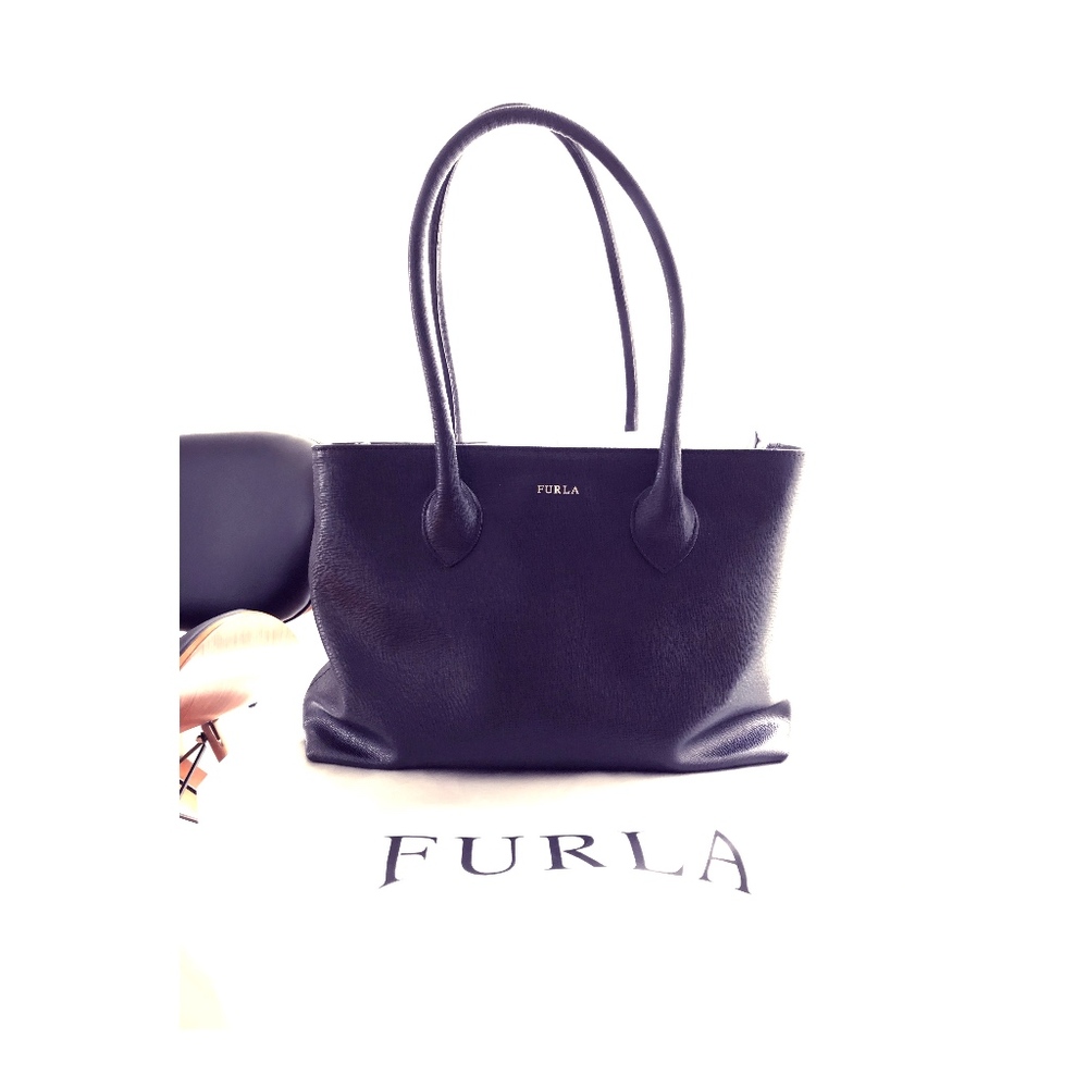 Furla Martha Leather Satchel Bag, Onyx